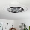 Ventilateur de plafond Terradura LED Chrome, Blanc, 1 lumière, Télécommandes
