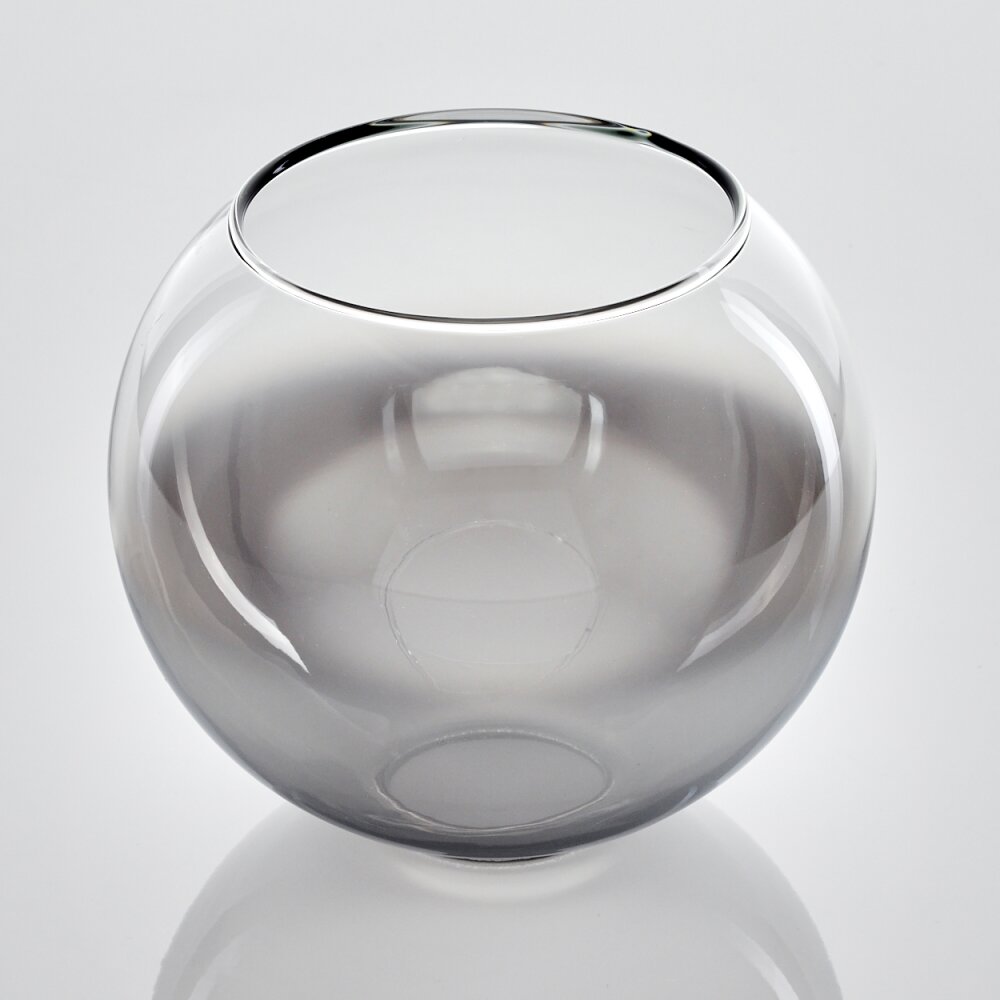 Abat-jour en verre verre de rechange 15 cm Koyoto Chrome, Clair, Fumé main product photo