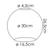 Abat-jour en verre verre de rechange 30 cm Koyoto Ambre