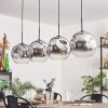 Suspension - Verre 30 cm Ripoll Chrome, Clair, 4 lumières
