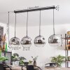 Suspension - Verre 30 cm Ripoll Chrome, Clair, 4 lumières