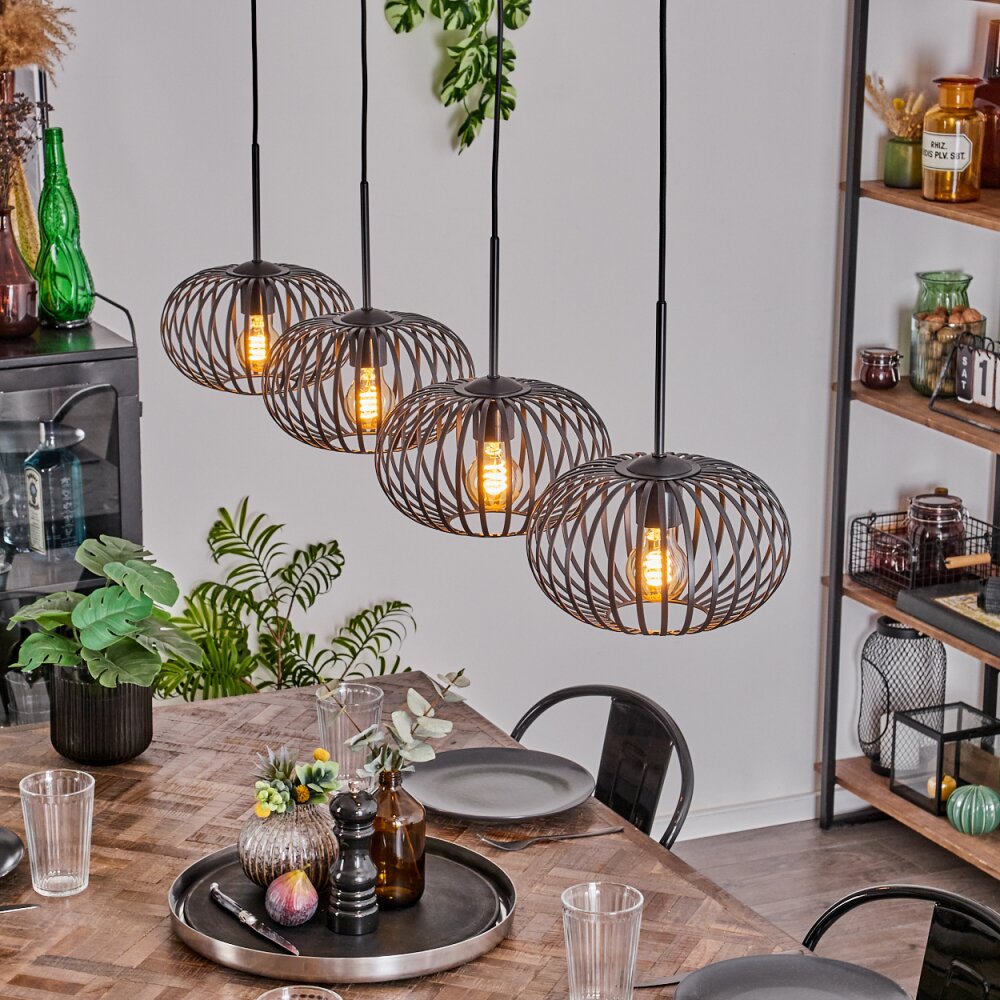 Suspension - Verre 25 cm Oravi Noir, 4 lumières main product photo