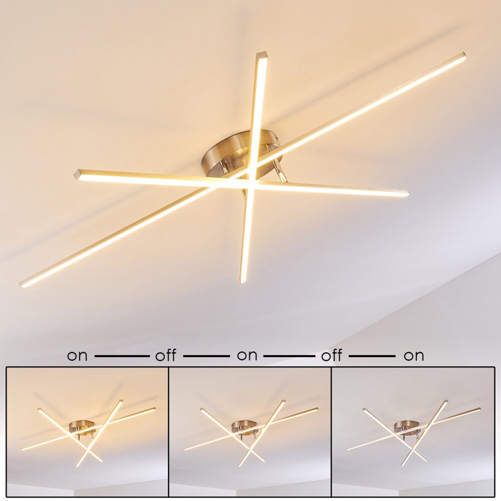 Plafonnier Tornio LED Nickel mat, 3 lumières main product photo