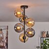Plafonnier - Verre 15 cm Gastor Ambre, Fumé, 6 lumières
