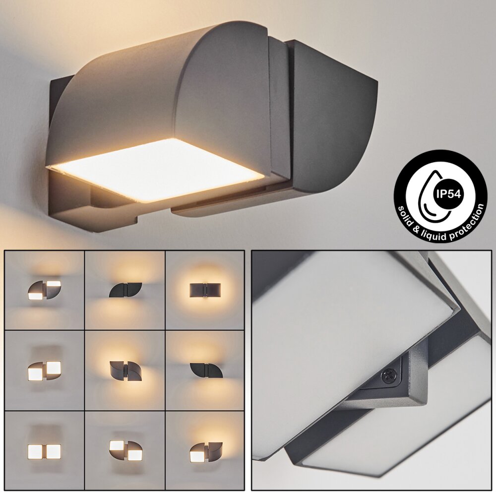 Applique murale d'extérieur Kontenga LED Anthracite, 2 lumières main product photo