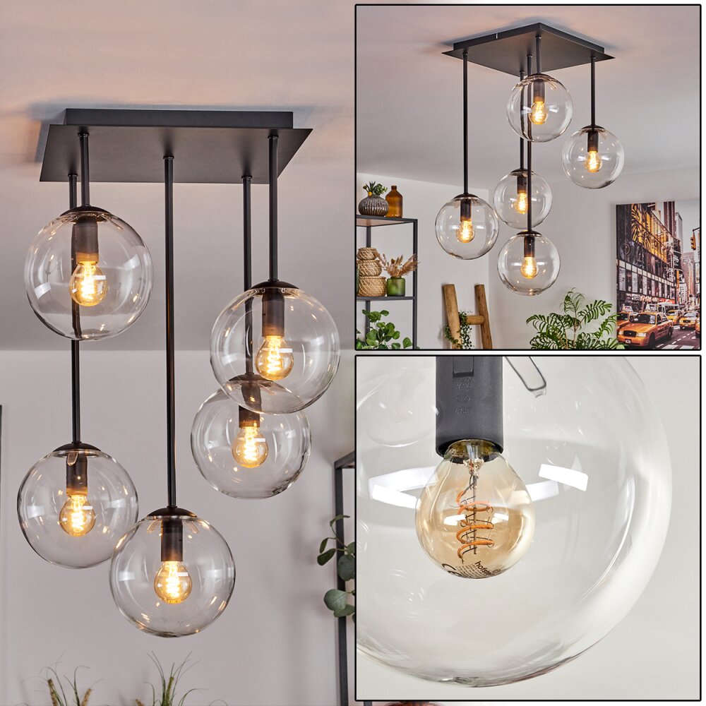 Plafonnier - Verre 15 cm Gastor Clair, 5 lumières main product photo