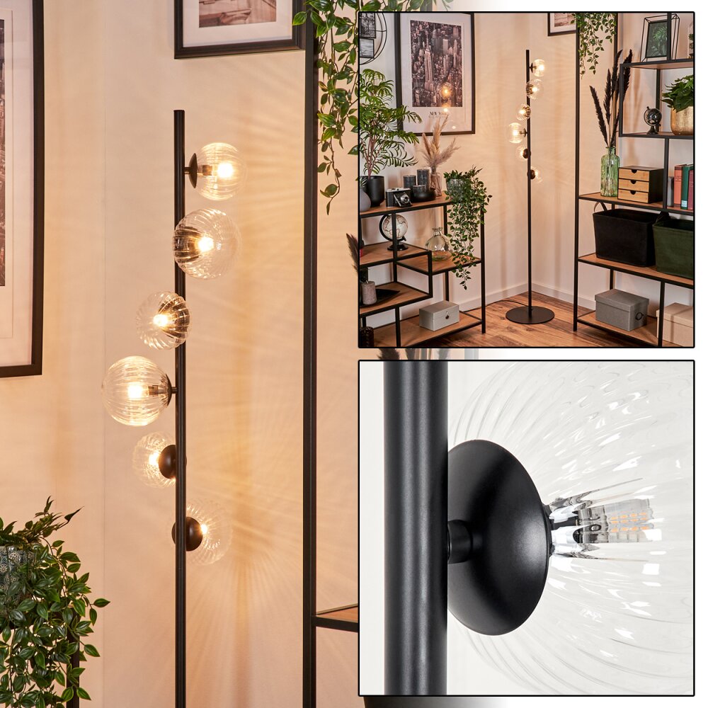Lampadaire - Verre 10 cm, 12 cm Remaisnil Clair, 6 lumières main product photo