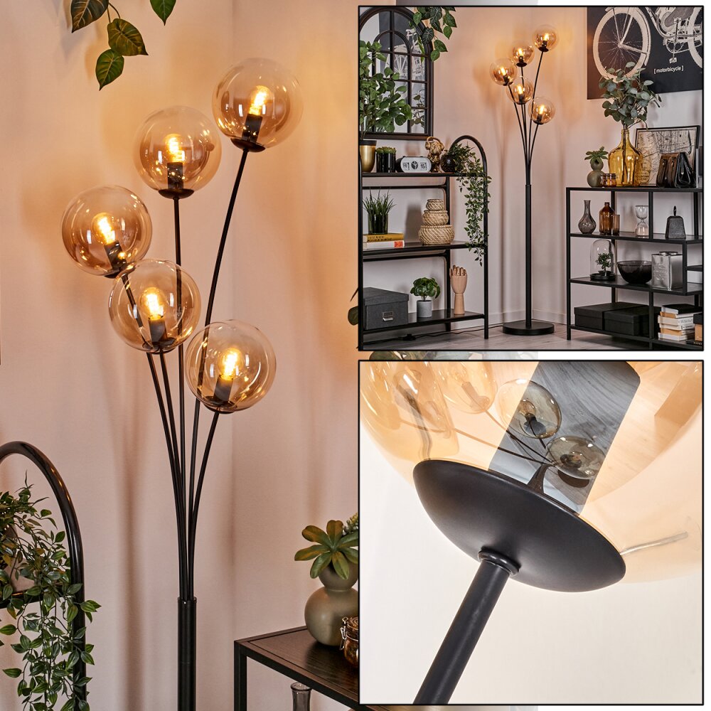 Lampadaire - Verre 15 cm Gastor Ambre, Clair, 5 lumières main product photo