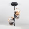 Plafonnier - Verre 10 cm, 12cm Chehalis Ambre, Fumé, 4 lumières