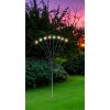 Borne lumineuse Globo SOLAR LED Acier inoxydable, Noir, 8 lumières, Changeur de couleurs