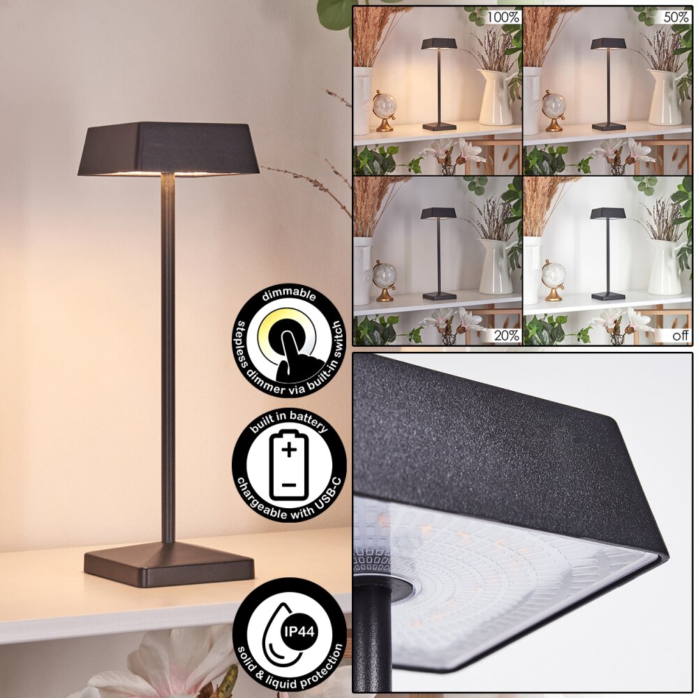Lampe de table Algeraz LED Noir, 1 lumière main product photo