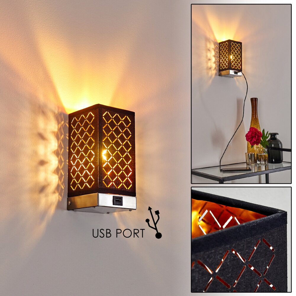 Applique murale Meldal Argenté, 1 lumière main product photo