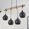 Suspension Sunasau Bois foncé, Noir, 4 lumières