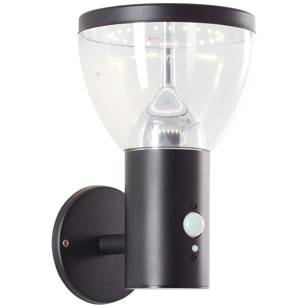 Applique murale d'extérieur Brilliant Tulip LED Noir, 1 lumière, Détecteur de mouvement main product photo