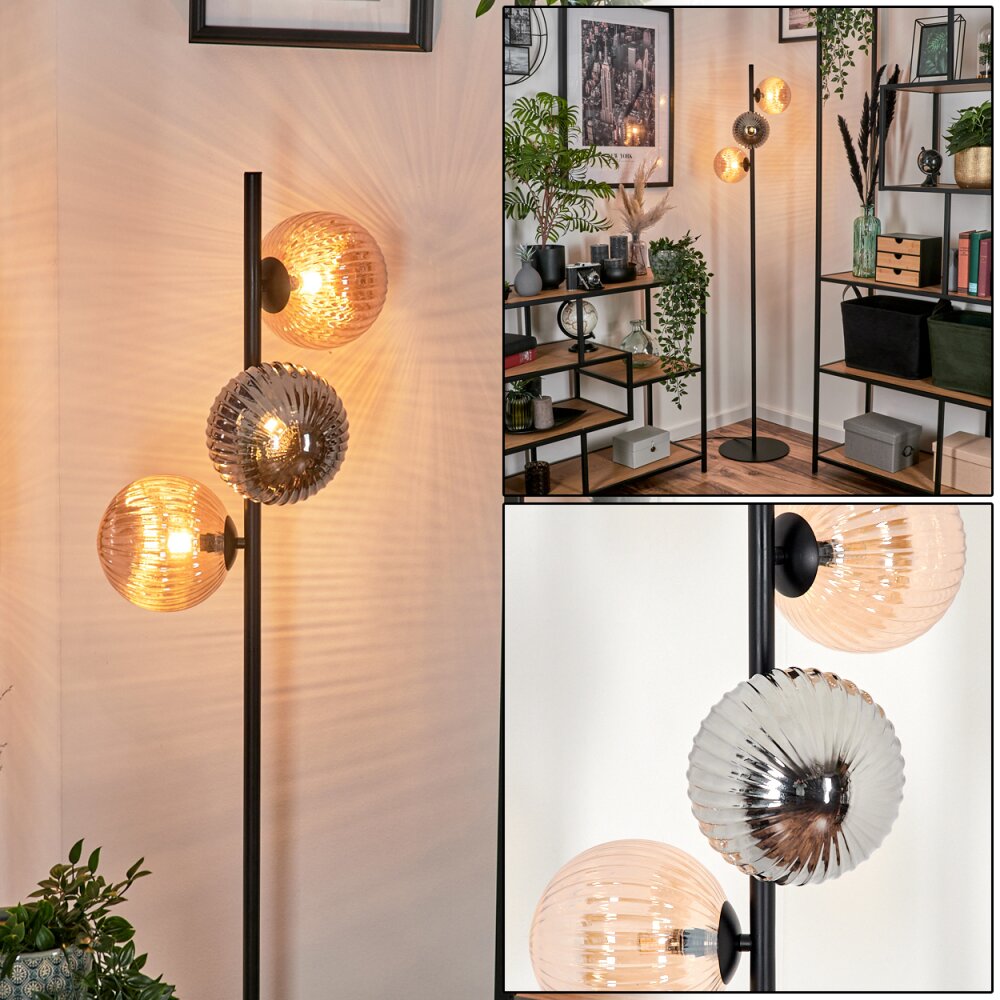 Lampadaire - Verre 15 cm Remaisnil Noir, 3 lumières main product photo