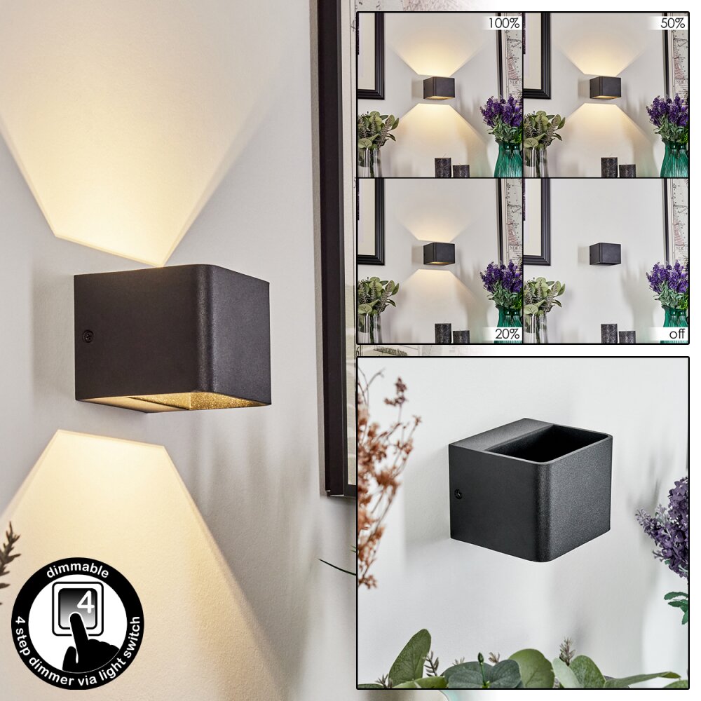 Applique murale Chuitna LED Noir, 1 lumière main product photo