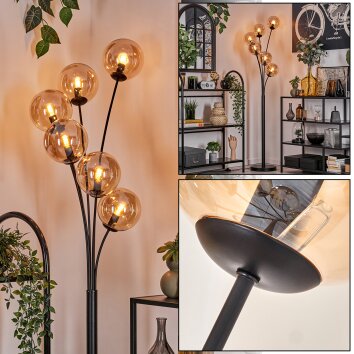 Lampadaire - Verre 15 cm Gastor Ambre, 6 lumières