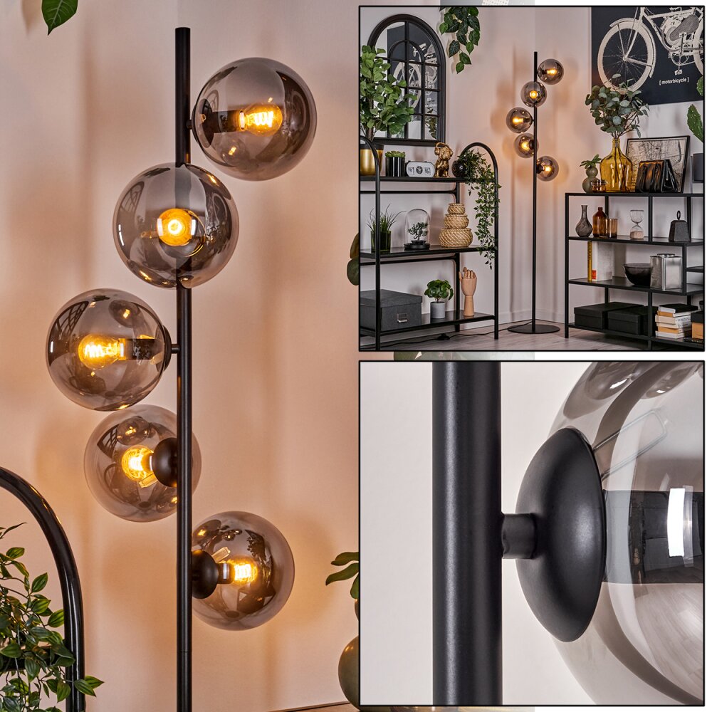 Lampadaire - Verre 15 cm Gastor Noir, 5 lumières main product photo