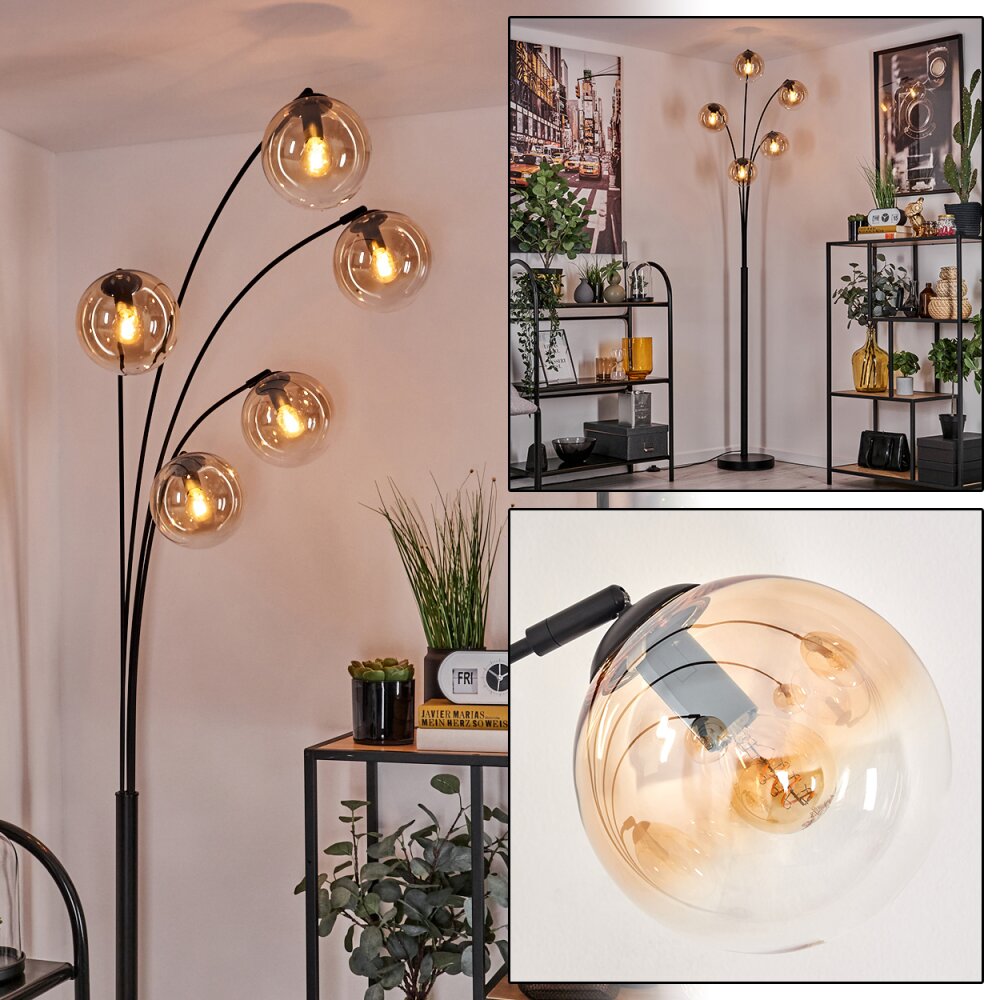Lampadaire - Verre 15 cm Gastor Ambre, Clair, 5 lumières main product photo