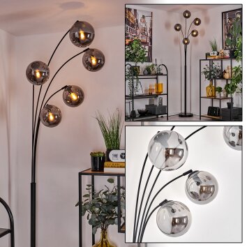 Lampadaire - Verre 15 cm Gastor Fumé, 5 lumières