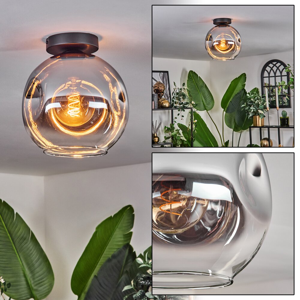 Plafonnier - Verre 25 cm Ripoll Chrome, Clair, 1 lumière main product photo