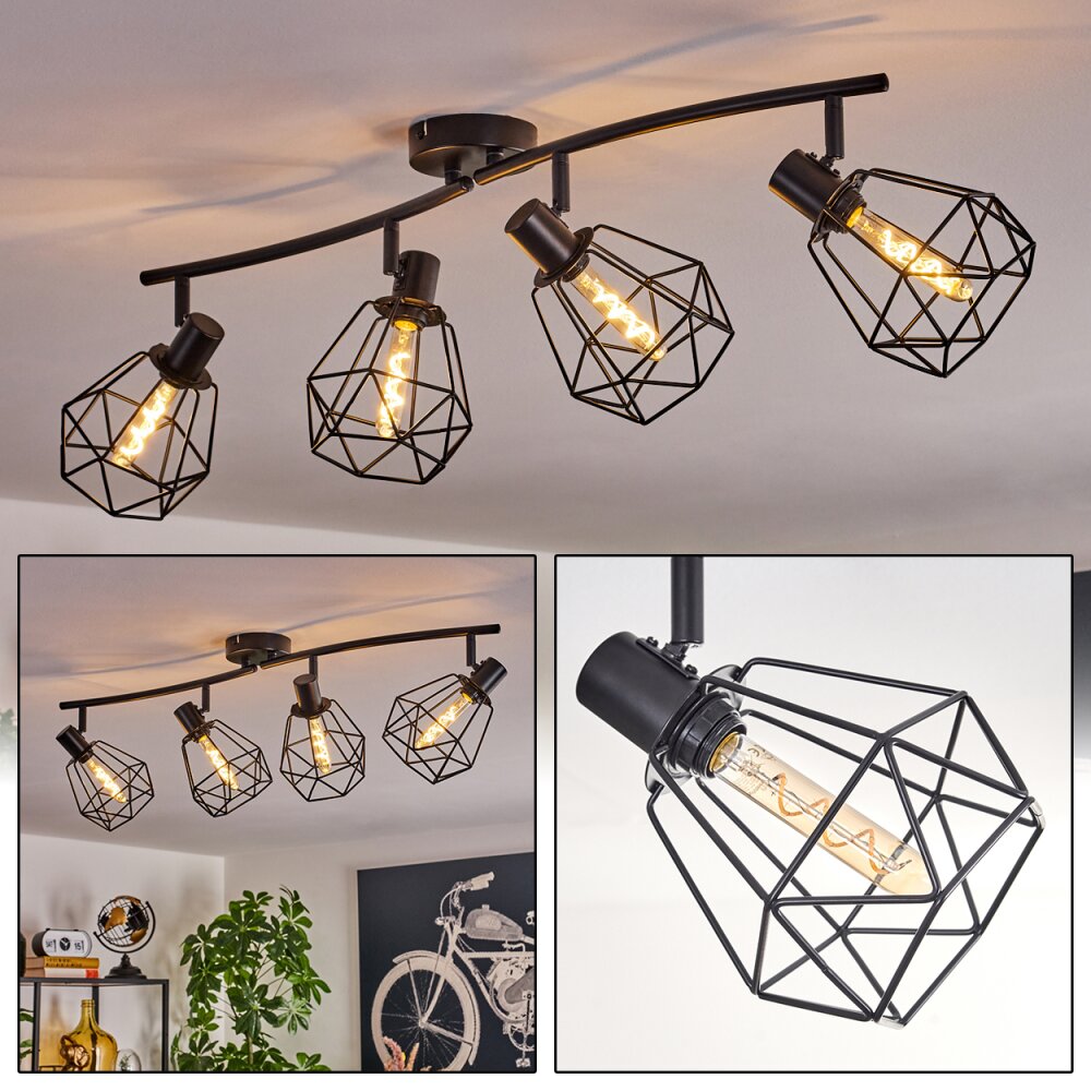 Plafonnier Yaak Noir, 4 lumières main product photo