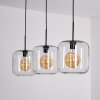 Suspension - Verre 25 cm Lauden Noir, 3 lumières Suspension - Verre 25 cm Lauden Noir, 3 lumières