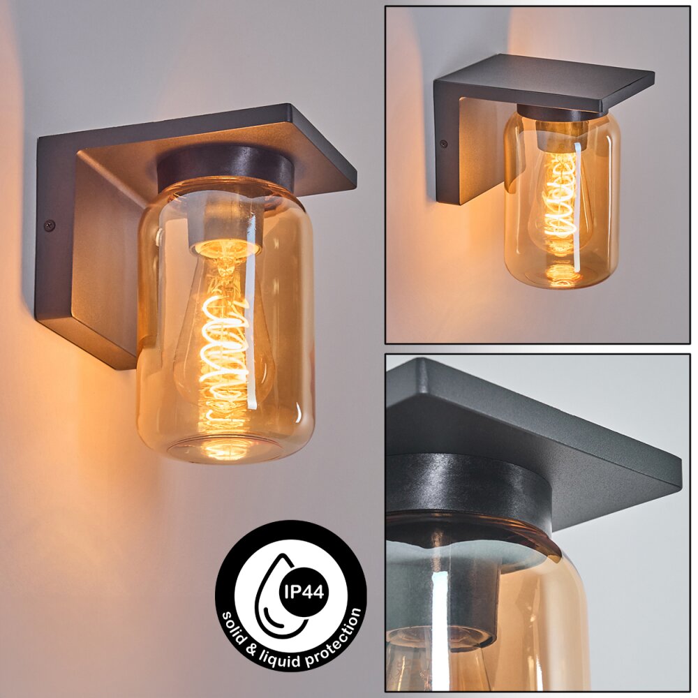 Applique murale d'extérieur Aquin Anthracite, 1 lumière main product photo