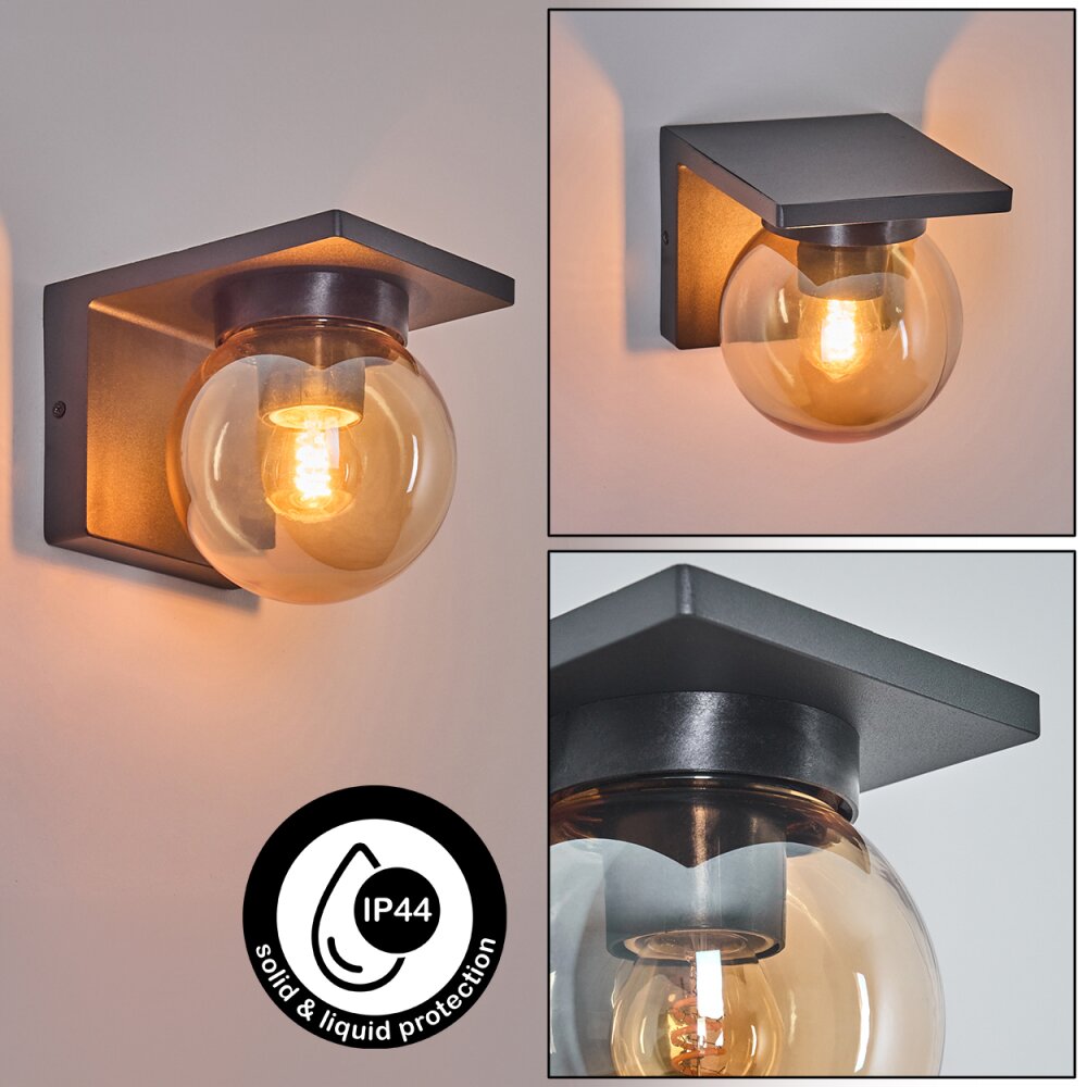 Applique murale d'extérieur Aquin Anthracite, 1 lumière main product photo