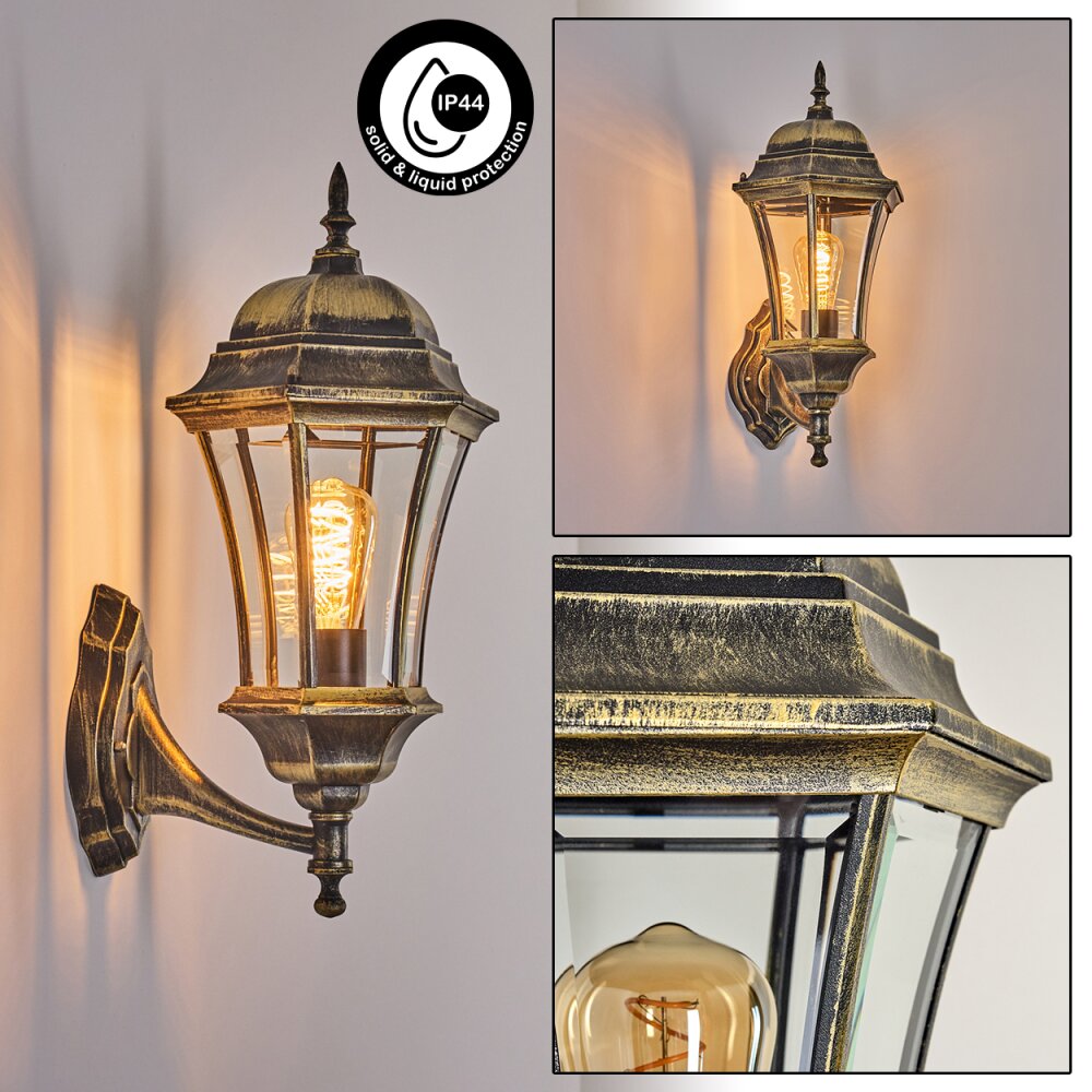 Applique murale d'extérieur Etoe Brun, Or, 1 lumière main product photo