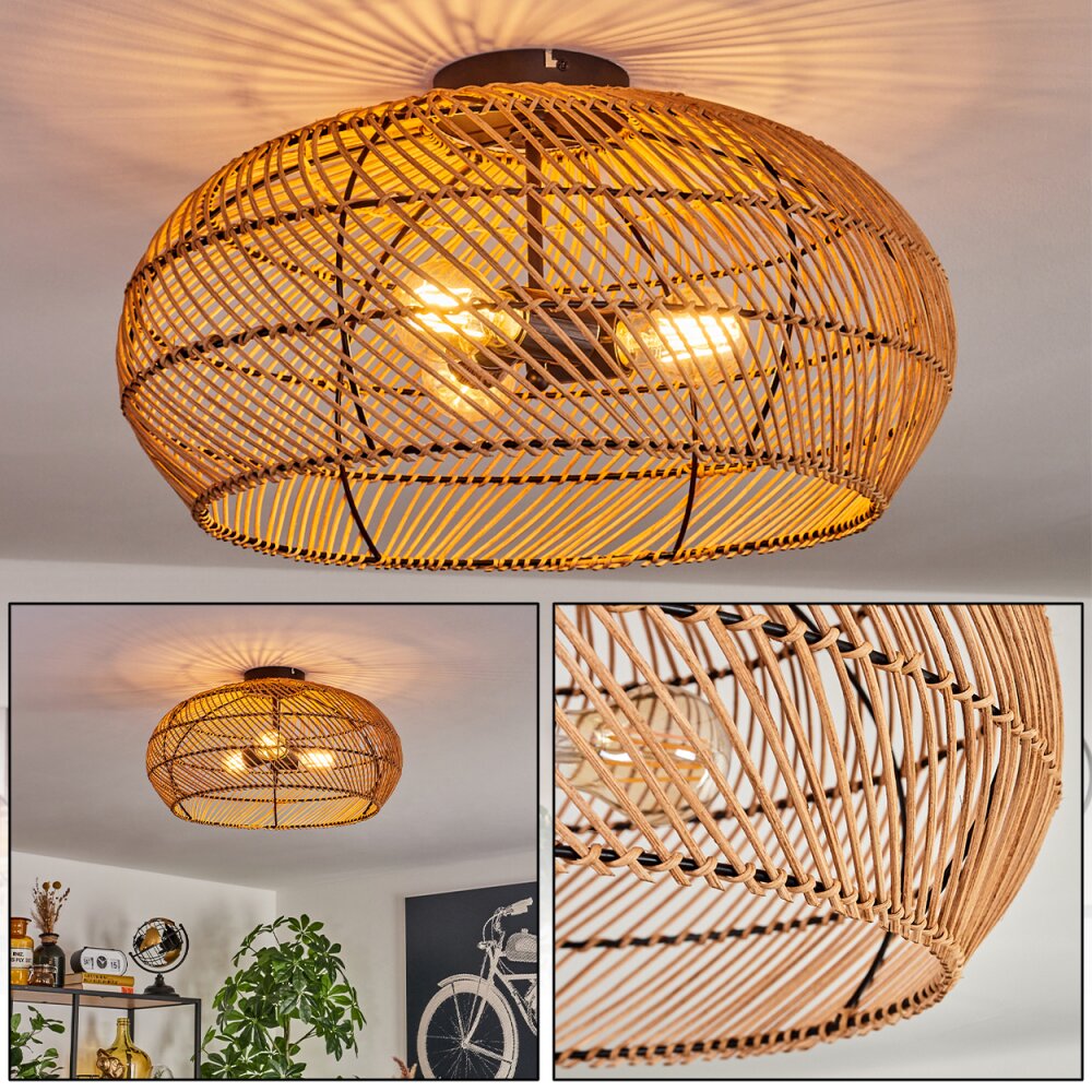 Plafonnier 50 cm Brandala Noir, 3 lumières main product photo