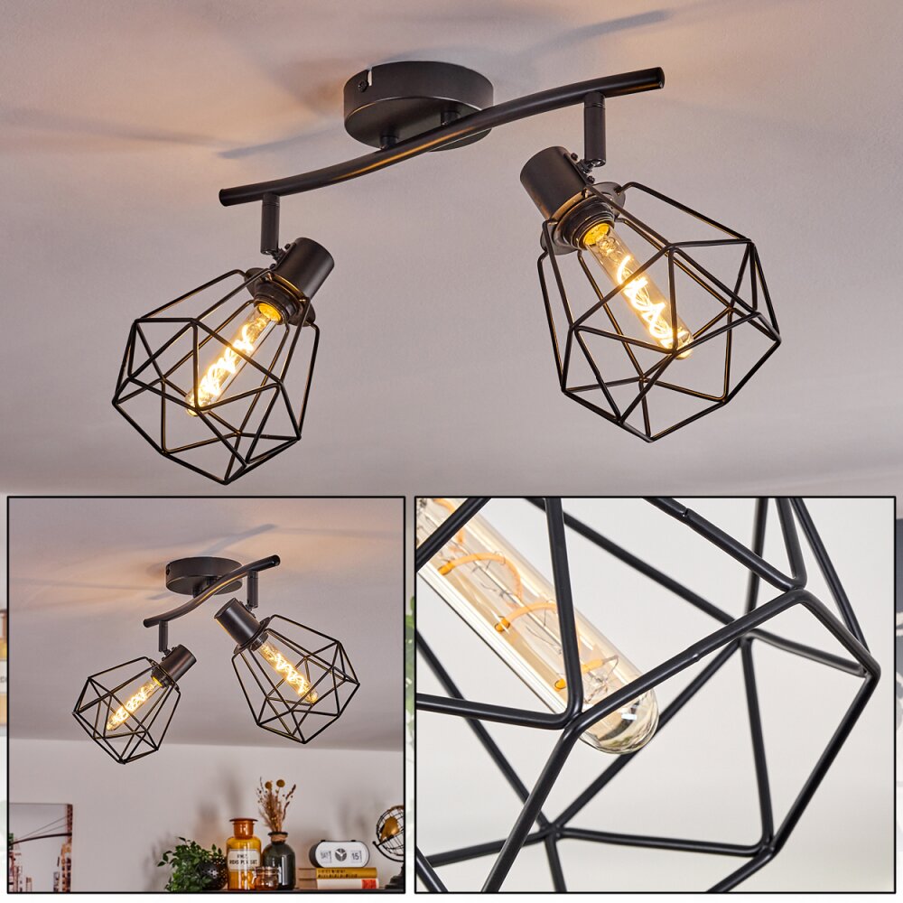 Plafonnier Yaak Noir, 2 lumières main product photo