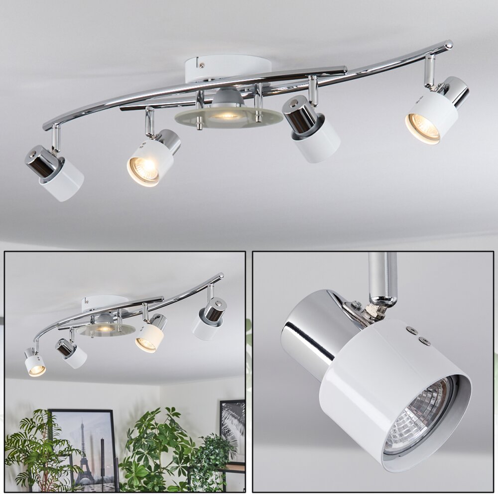 Plafonnier Naalisvaara Chrome, Blanc, 5 lumières main product photo