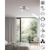 Ventilateur de plafond Reality UMEA LED Chrome, 1 lumière, Télécommandes