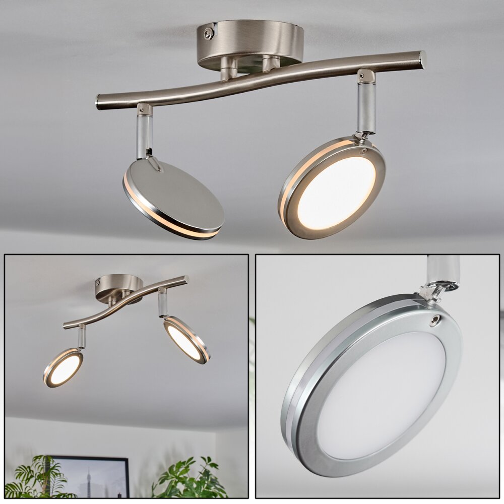 Sarnadinha Plafonnier LED Nickel mat, 2 lumières main product photo