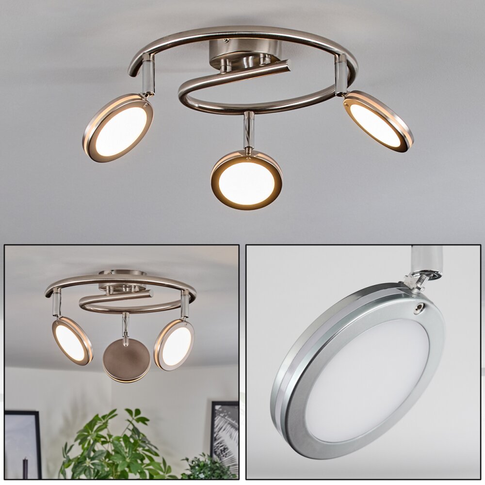 Sarnadinha Plafonnier LED Nickel mat, 3 lumières main product photo
