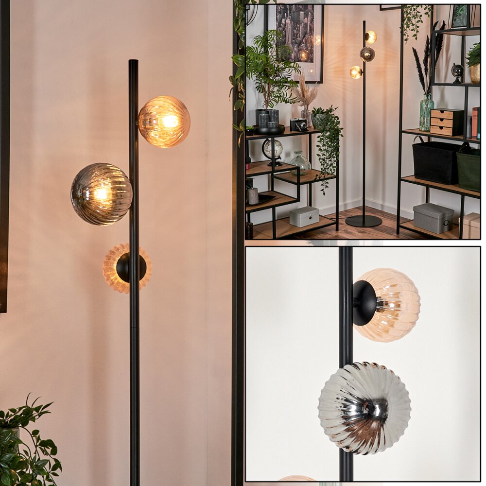 Remaisnil Lampadaire Ambre, Fumé, 3 lumières main product photo
