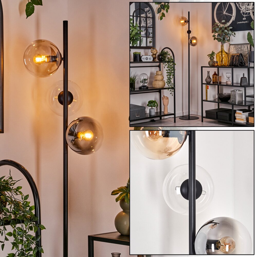 Gastor Lampadaire 31 cm Noir, 3 lumières main product photo