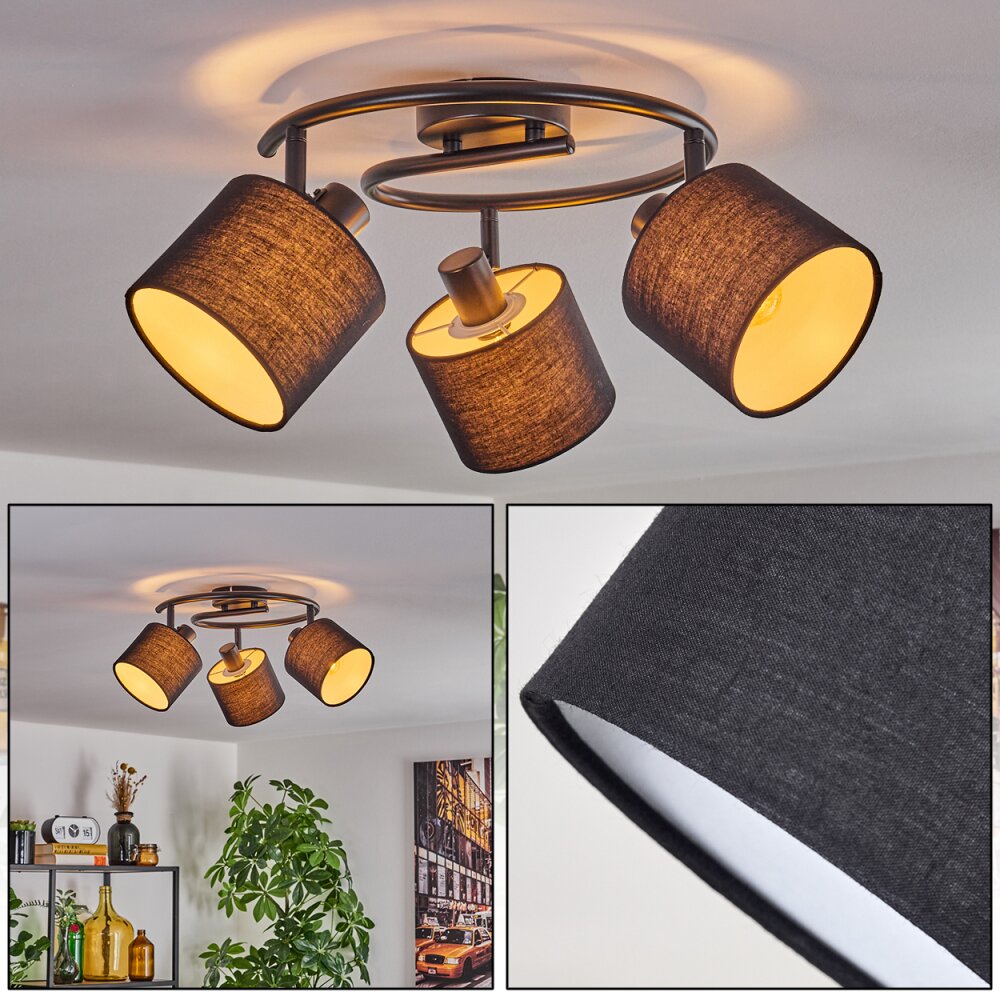 Bassagoda Plafonnier Noir, 3 lumières main product photo