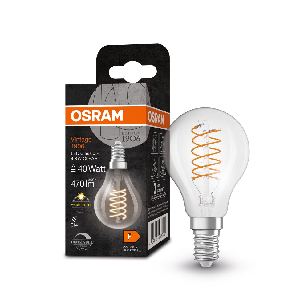 Luminaires Osram E14 LED 4.8 Watt blanc chaud dimmable 470 Lumen main product photo