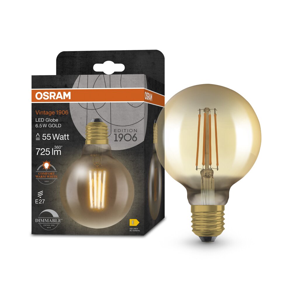 Luminaires Osram E27 LED 6.5 Watt blanc chaud dimmable 725 Lumen main product photo