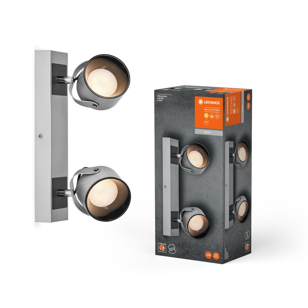 Decor Plafonnier Luminaires Ledvance LED Argenté, 2 lumières main product photo