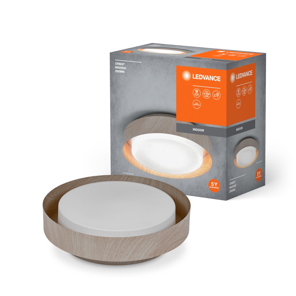 Orbis Plafonnier Luminaires Ledvance Couleur bois, 2 lumières main product photo
