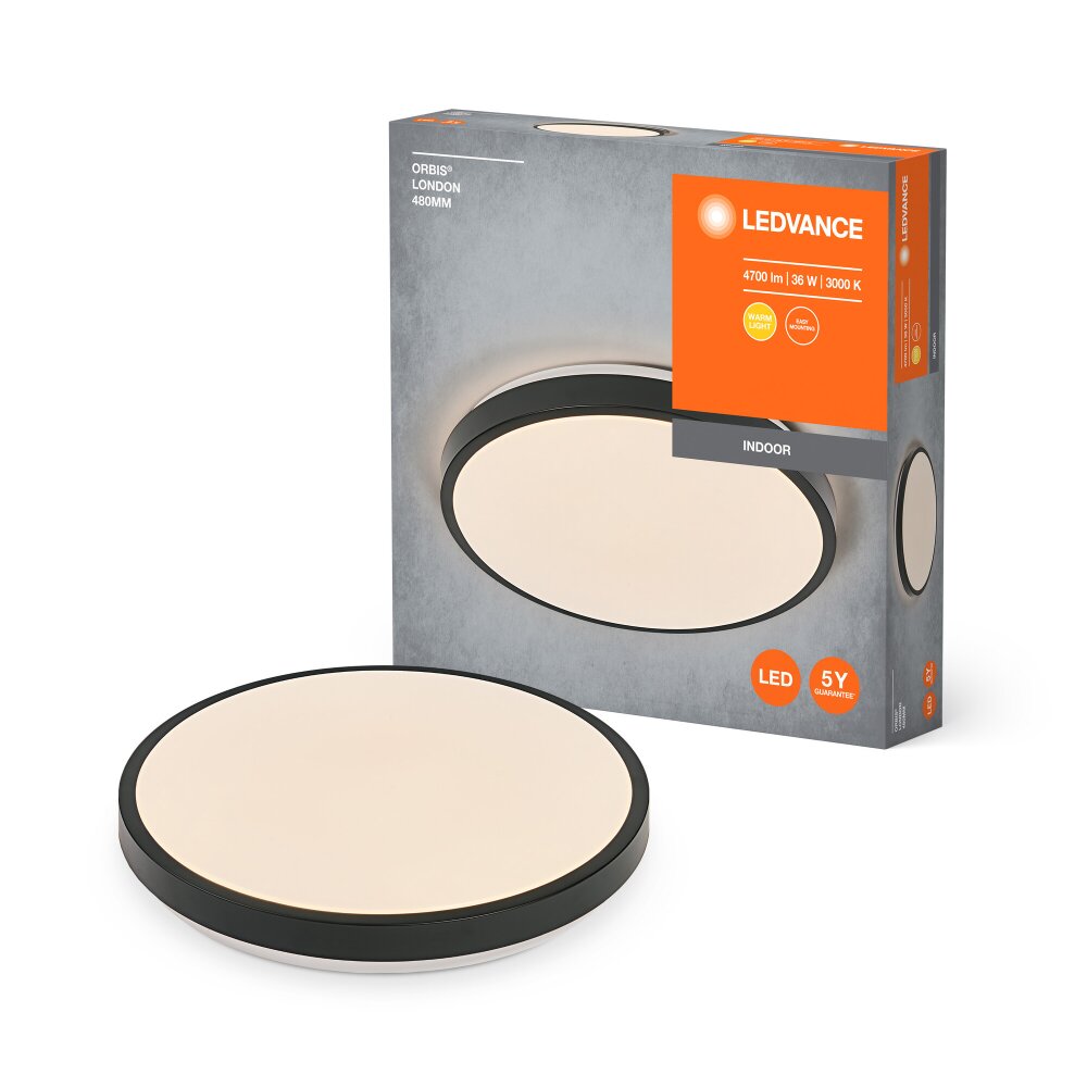 Orbis Plafonnier Luminaires Ledvance LED Noir, 1 lumière main product photo