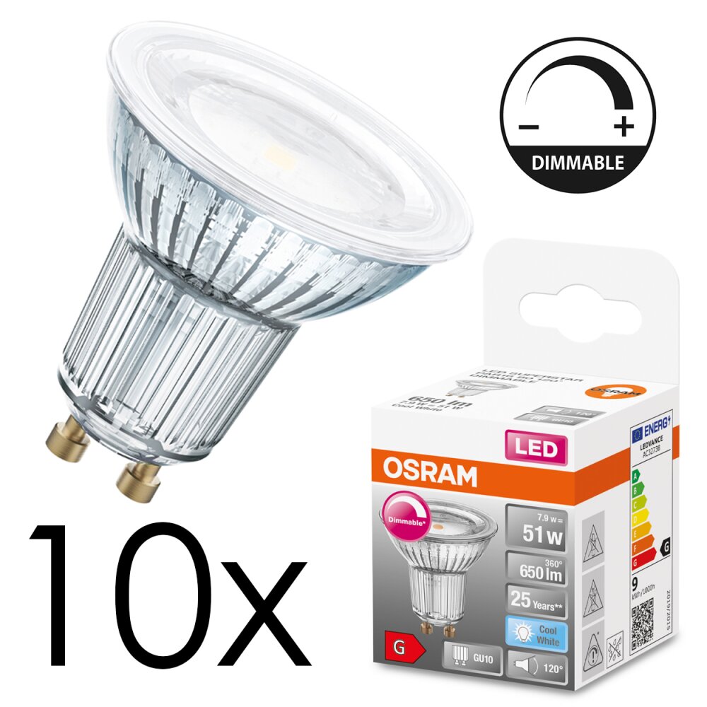 GU10 LED 7.9 Watt blanc neutre dimmable 650 Lumen main product photo