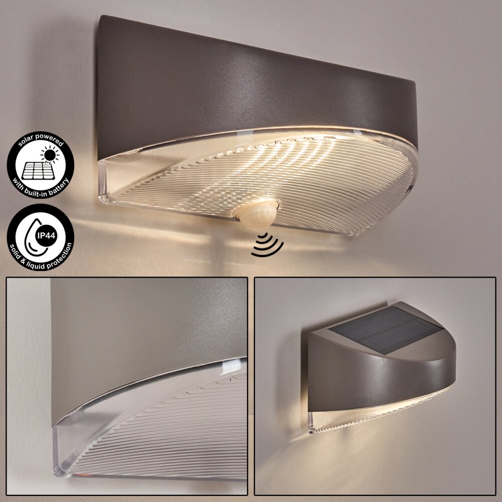 Tolerud Lampe murale d´extérieur LED Gris, Argenté, 1 lumière, Détecteur de mouvement main product photo