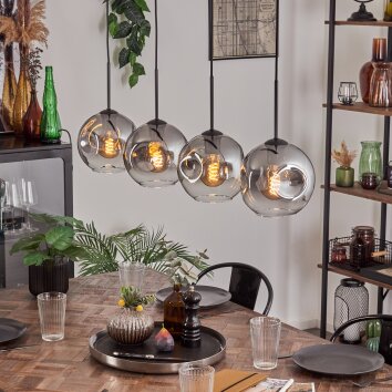 Ripoll Suspension Clair, Fumé, 4 lumières