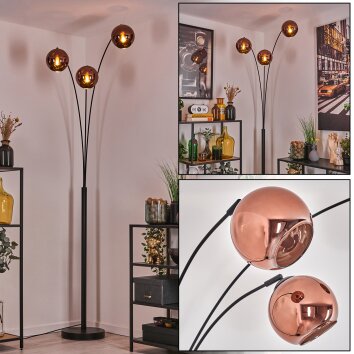 Koyoto Lampadaire Noir, 3 lumières