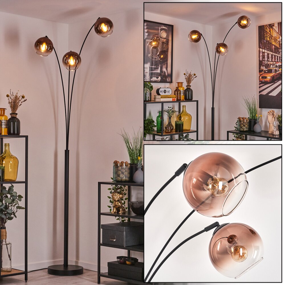 Koyoto Lampadaire Noir, 3 lumières main product photo