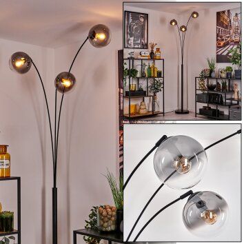 Gastor Lampadaire Noir, 3 lumières